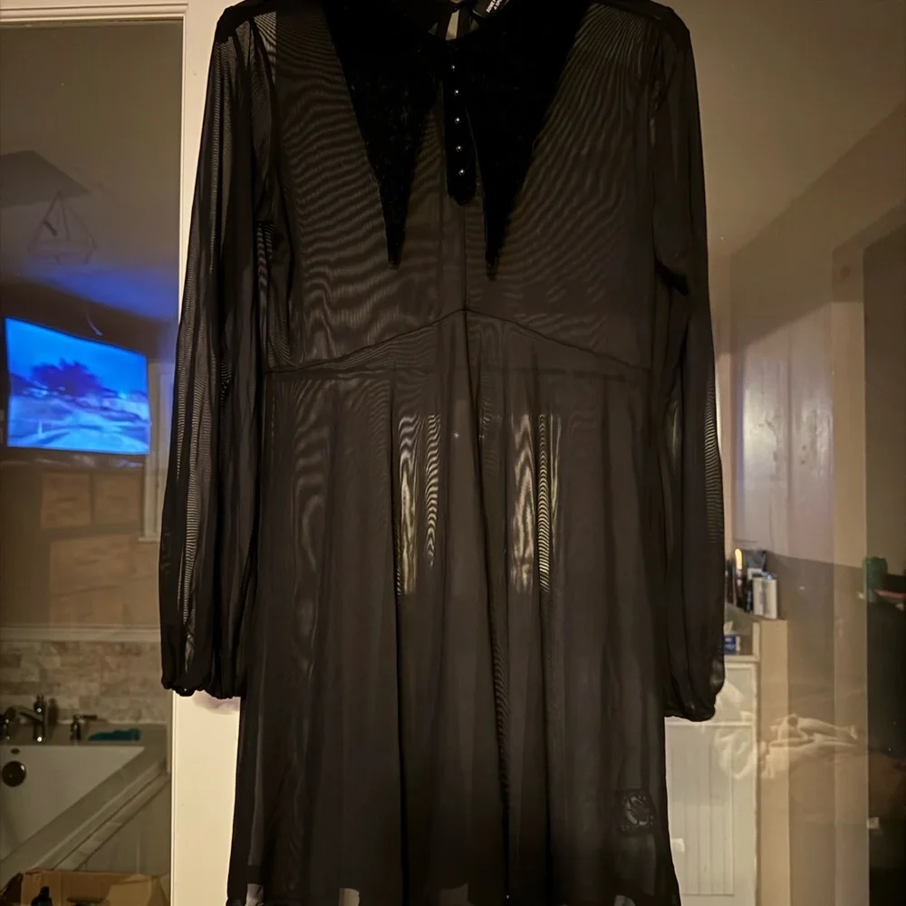 Widow Elegant Black Sheer Dress - Picture 1 of 4